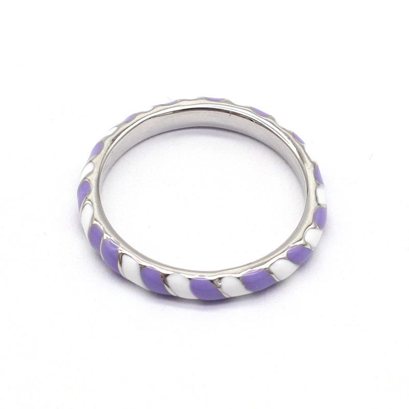 Kenjie Two-Color Enamel Craft Signet Ring - Women's Versatile Hand Jewelry