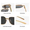 Unisex Square Frame Metal Sunglasses Fashion UV400 Protection Sun Glasses for Outdoor Daily Wear Durable Retro Style Eyewear