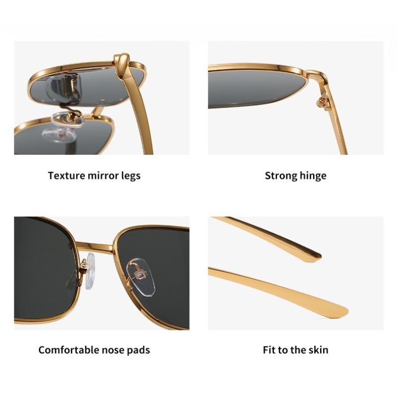 Unisex Square Frame Metal Sunglasses Fashion UV400 Protection Sun Glasses for Outdoor Daily Wear Durable Retro Style Eyewear