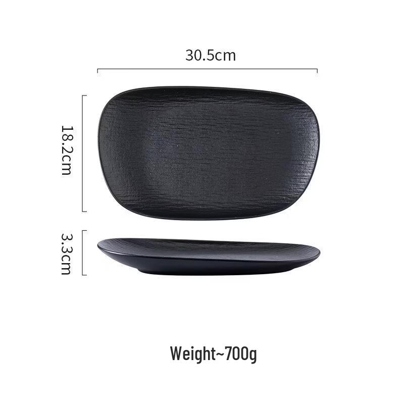 Nordic Ceramic 12-inch Rectangular Fish Plate