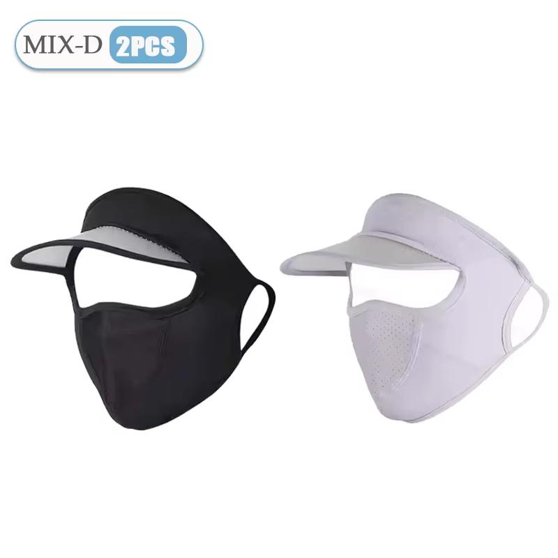 Summer Sunscreen Full Mask Anti UV Breathable Sun Hat Ice Silk Cooling Full Face Coverage Outdoor Cycling Sun Protection Hats