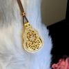 Gold Shop Style Chinese-style Light Luxury Filigree Pendant with Diamonds, Gourd-shaped Buddha for Peace and Protection, Braided Rope Sweater Chain,