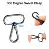 uxcell 10-Piece Set Swivel Clasps with 1.25" Oval Rings, Lobster Clasps, Metal Push-Gate Snap Hooks for Wallet Making, Keychains, Belt Straps, Black