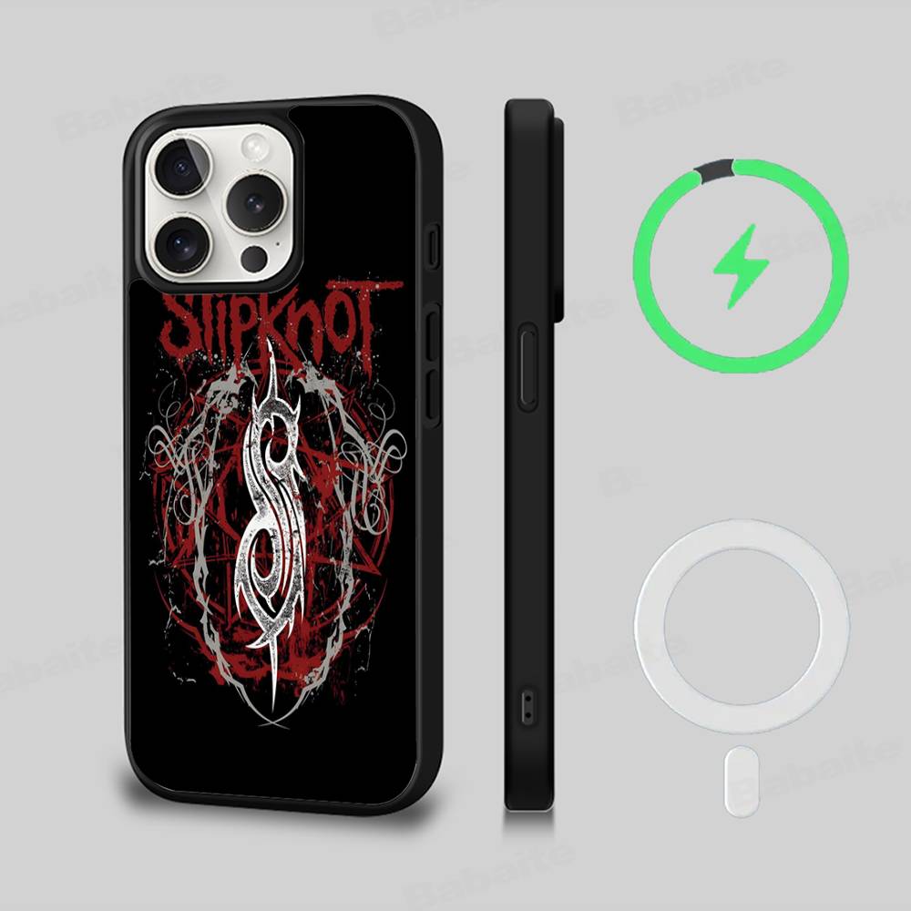 

Slipknot Band For Magsafe Case For IPhone 17 16 Pro Max 15 14 Plus 13 12 11 Wireless Charging Phone Cover iPhone 14 plus