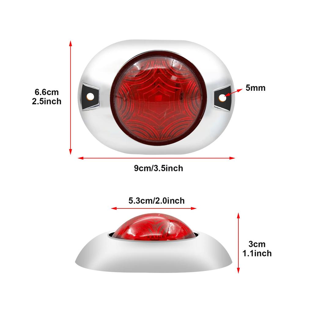 Aoling Side Marker LED Truck Marker Lamp 24V Red RV Bus Shoulder Light