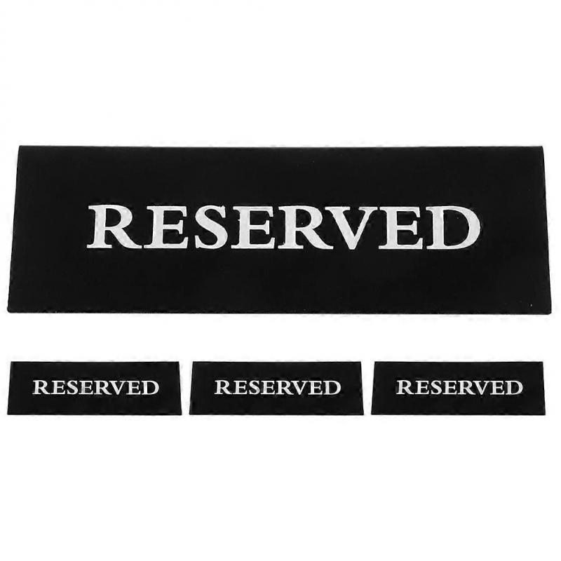 Acrylic Reserved Table Tent Signs for Reservation 4Pcs Black for Events