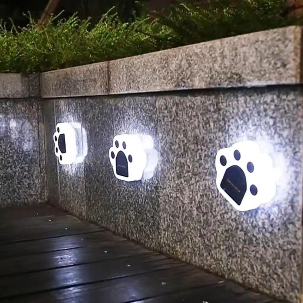 Solar Powered Solar Garden Light Decoration IP65 Waterproof LED Lawn Light LED Lighting Animal Paw Print Buried Lights
