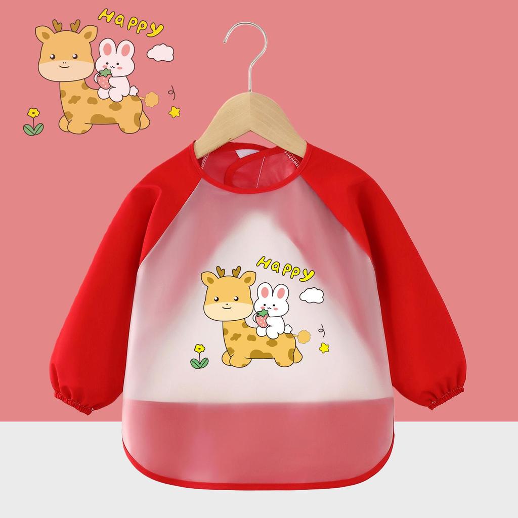 Wasser- und fleckenabweisendes, wendbares Langarm-Baby-Lätzchen zum Essen.