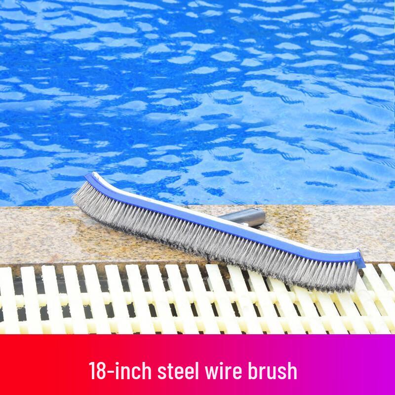 18-inch Aluminum Handle Steel Wire Pool Cleaning Brush