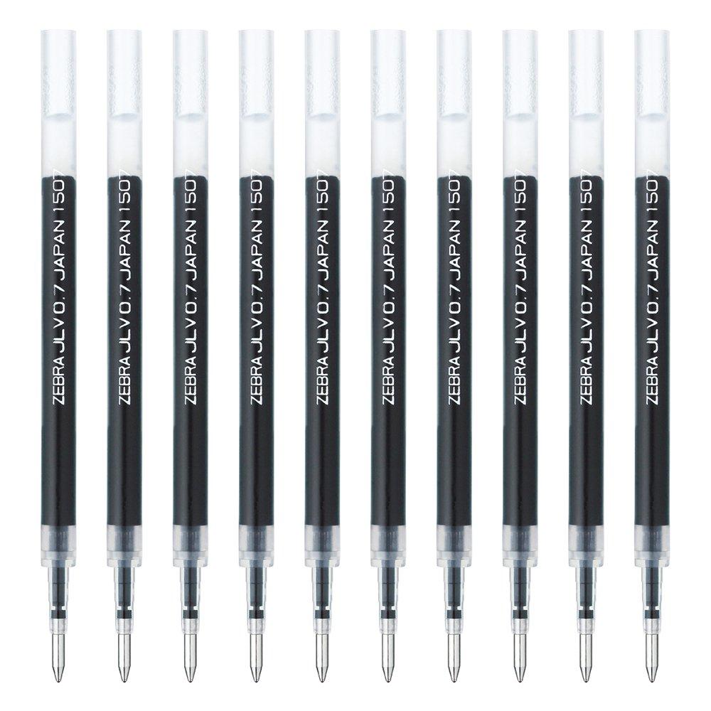 Zebra Sarasa Dry Gel Ballpoint Pen Refills, JLV-0.7, Black, 10-Pack, B-RJLV7-BK