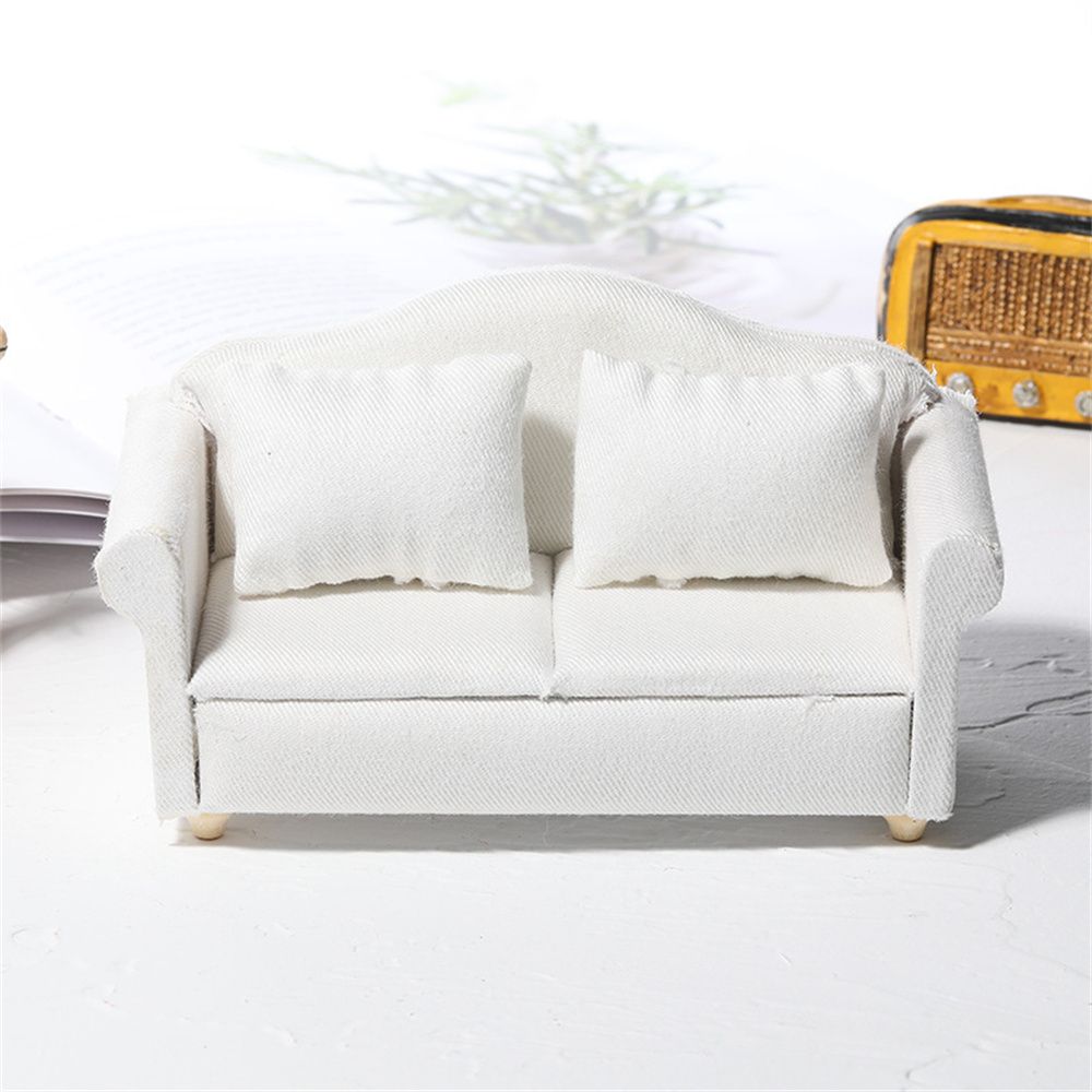 Accessories Miniature Ornaments Simulation Sofa Furniture Model Toys Mini Wooden Sofa Love Seat