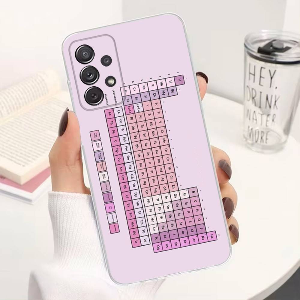

Чехол для телефона с Периодической таблицей Менделеева для Samsung A30, 71, 51, S9, 10, 20, Ultra, FE, 23, 21, Plus, Lite, S22, Прозрачный, Силиконовый SamsungA30S