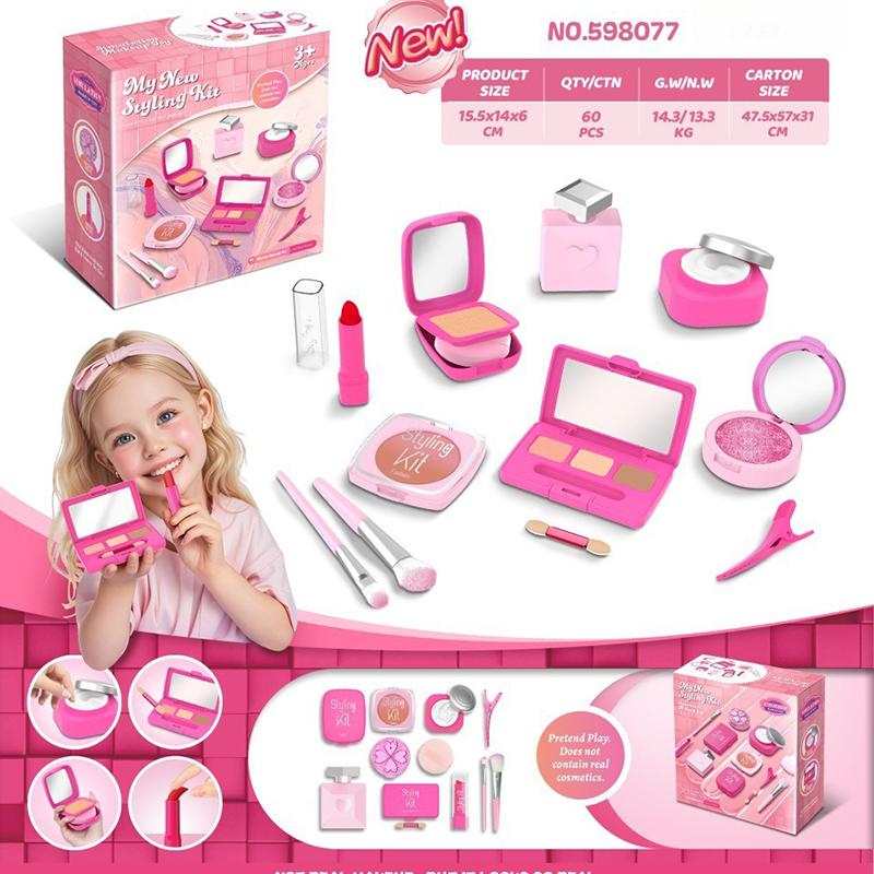 Kid Pretend Play Cosmetics Girl Toy Simulation Lipstick Eye Shadow Beauty & Fashion Makeup Toys Baby Dressing Make Up Game Gift