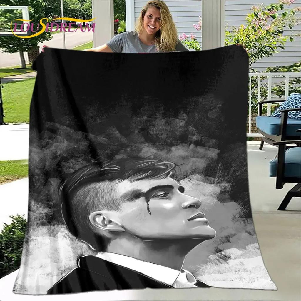 P-Coperta Morbida in Peluche Peaky Blinders Tommy Shelby,Coperta in Flanella Coperta Plaid per Soggiorno Camera da Letto Letto Divano Coperta da Picnic Bambino
