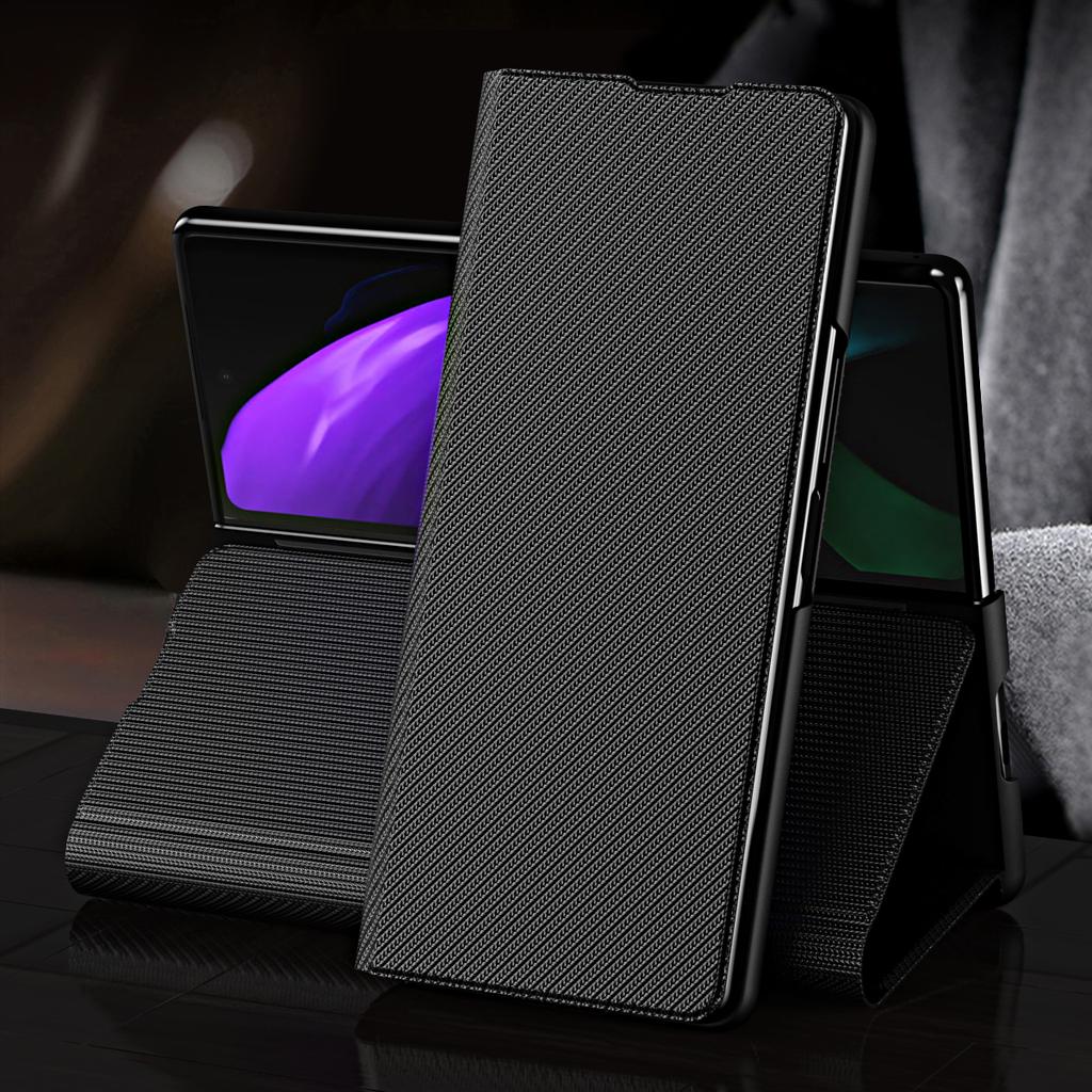 Fingerabdruckfreie Flip Lederhülle für Samsung Galaxy Z Fold 3 Fold2 Fold3 5g Fold 2 Stoßfeste Handyhüllen