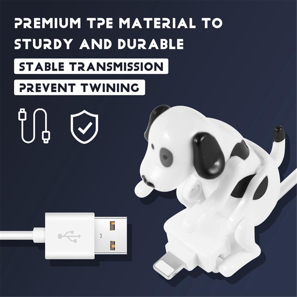 AA58 USB Cable Funny Humping Dog Charger for iPhone 13/12/11 and More, Moving Spotty Dog Fast Charger USB Cable