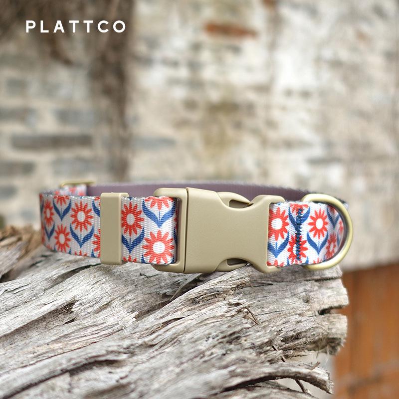 Ошейник для собак Plattco Абрикосовая Хризантема (Полиэфирная нить, модель PDC355) XL 2.5cm (56-62cm)