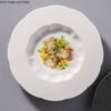 White Ceramic Dinner Plate Restaurant Tableware Dessert Plate Soup Plates Fruit Salad Bowl Dim Sum Dish Snack Tray Western Plate
