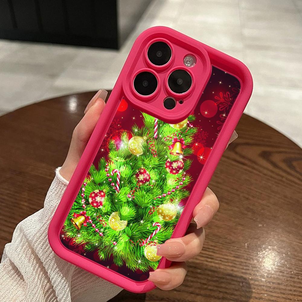 

Чехлы для телефонов Ae113 Merry Christmas art Santa design art для iPhone 16 14 13 11 Pro Max 15 7 8 Plus 12 mini XR XS Max Angel Eye Ladder Protective Cover for iPhone 16 Pro Max