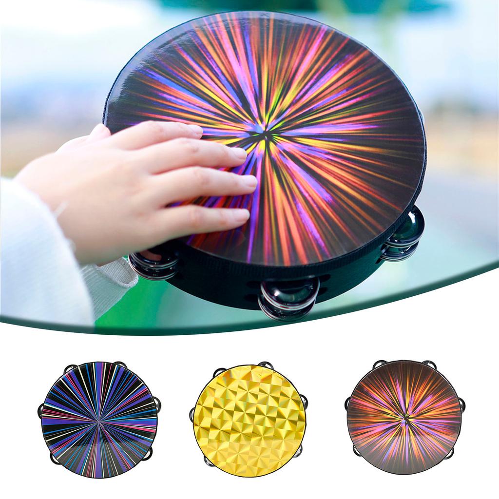 8 Inch Double Tambourine, Hand Held Percussion Drum Musical Percussion Tambourines For Adults,Kids,Church,Party