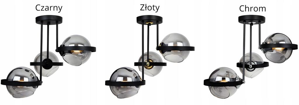 MODERN GLASS HANGING LAMP GRAPHITE RING