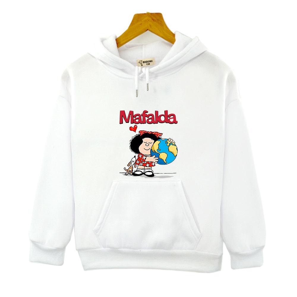 Kids Mafalda Hoodies for Teen Kawaii Graphic Anime Sweatshirts Girls Boy Clothes Children's Clothing Hoody Long Sleeve Tops
