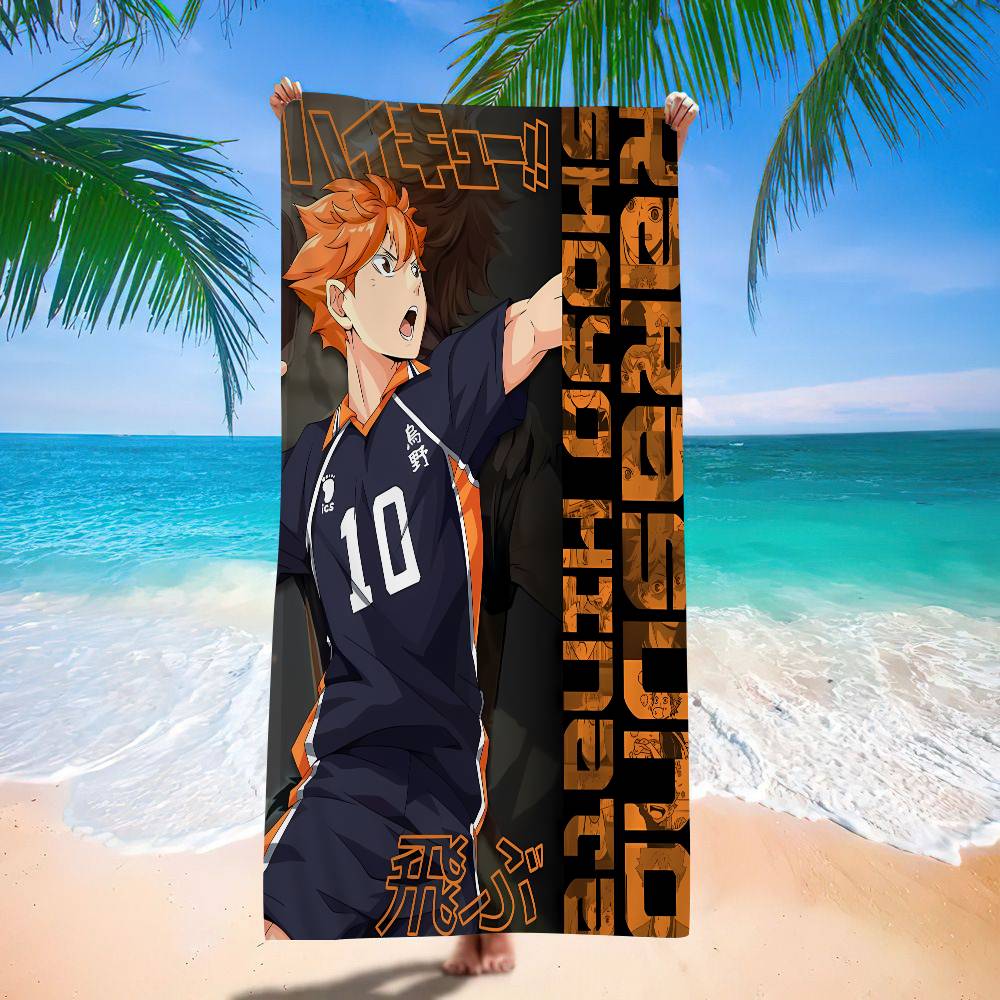 Haikyuu Anime Volleyball Bath Towel Microfiber Soft Water Absorbing Breathable For Girl Kids Decorative Cartoon Beach Towel