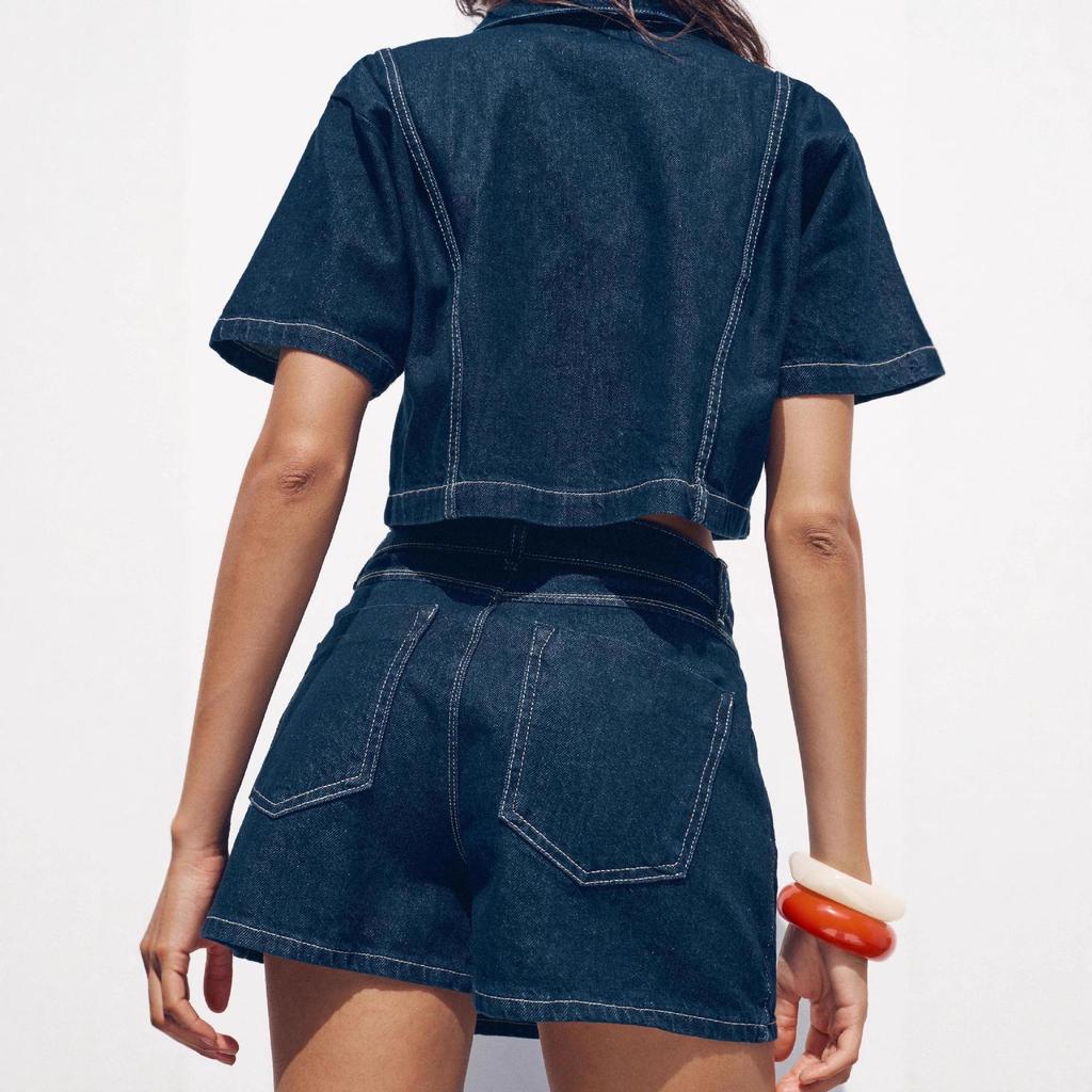 Stilvolles europäisches & amerikanisches Jeanshemd und Hosen-Set - Locker, Bequemes Sommer-Zweiteiler