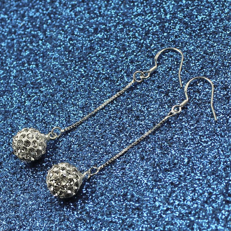 

Jewelry Popular Rhinestone Ball Long Earrings for Women Anti-allergic