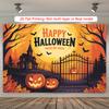 Party Backdrop Halloween Flat Spooky Pumpkin Jack Lantern Gate Photo Booth Decor Party Decor