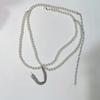 Simple wavy temperament body chain sexy dress multi-layer pearl fringed waist chain women