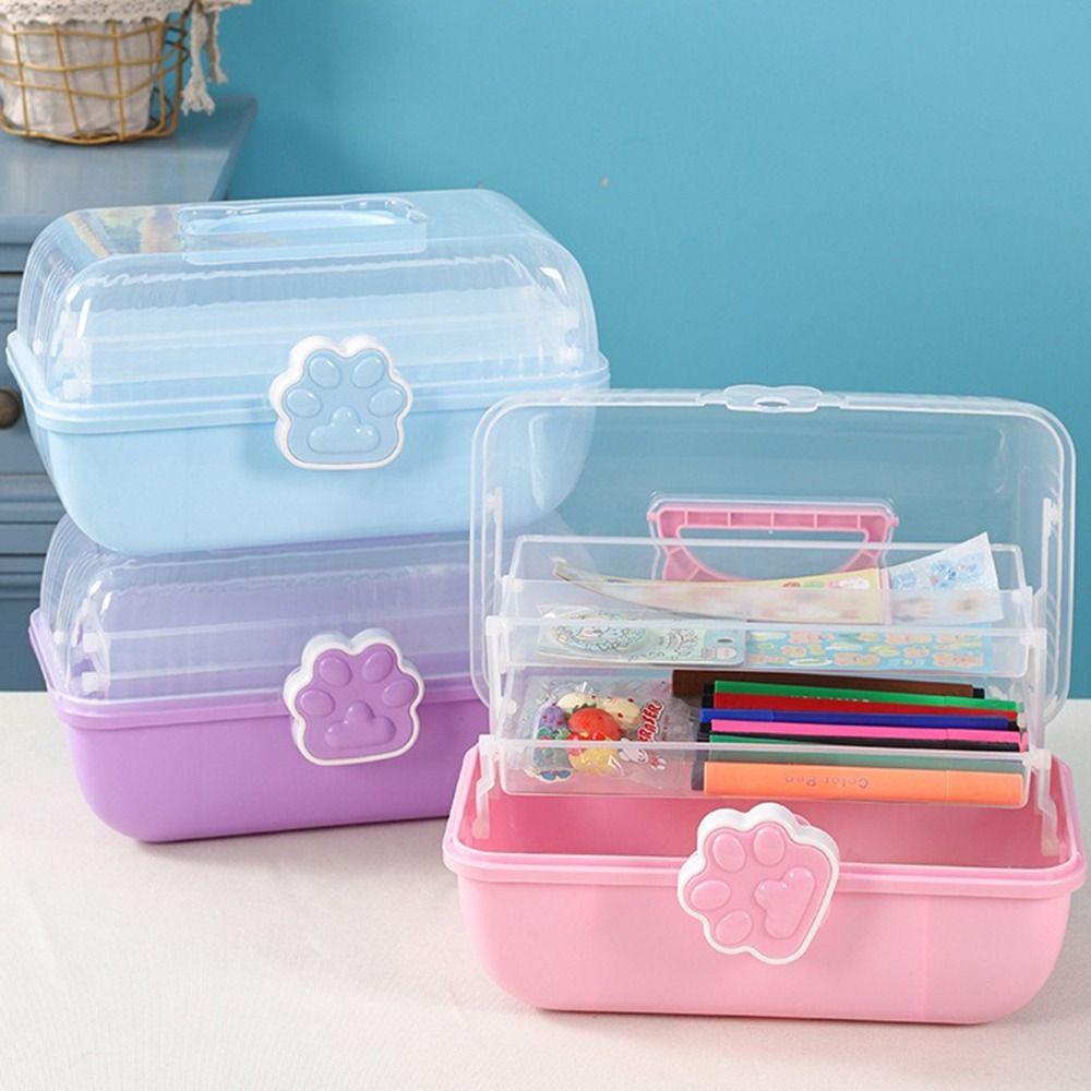 Three-layer Stationery Box Large Capacity Toy Box New Nail Art Organizer