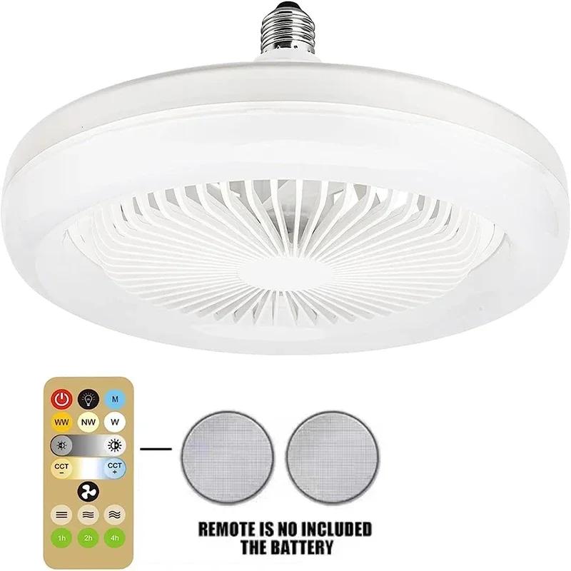 

Потолочный вентилятор 3в1 с осветительной лампой E27, основание преобразователя с дистанционным управлением для спальни, гостиной, бесшумный Ac85-265v 1Pcs