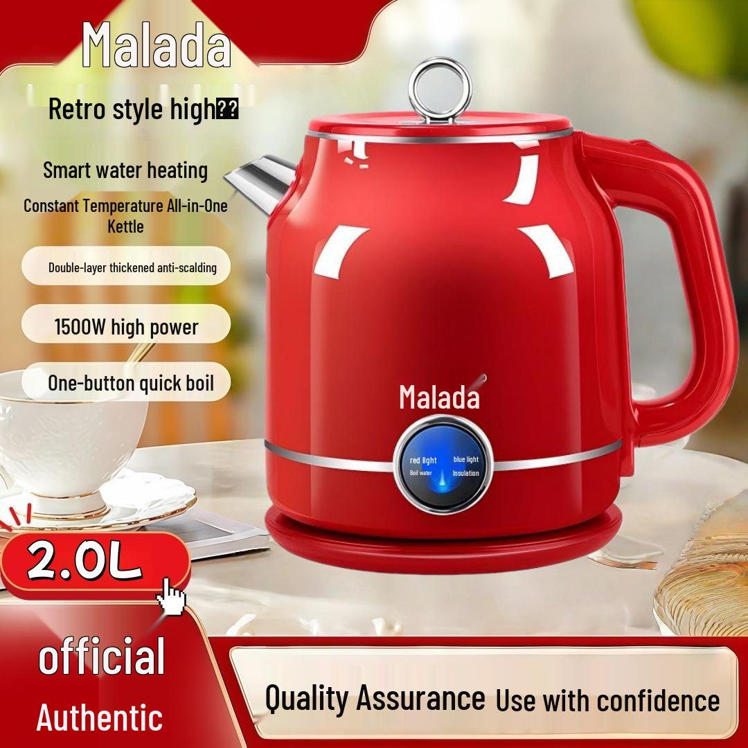 Retro Festive Red Smart Electric Kettle - Double Layer, Anti-Scald, Multi-Function, Constant Temperature Smart Constant Temperature Kettle