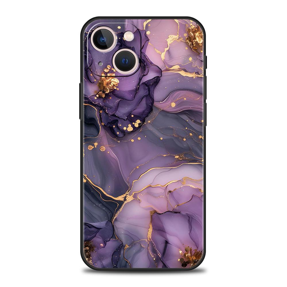 Luxury TPU Soft Phone Case For iPhone 17 Air 16E 16 11 15 14 Pro MAX 12 13 7 8 Plus X XR XS SE 2022 Cover Flower Marble