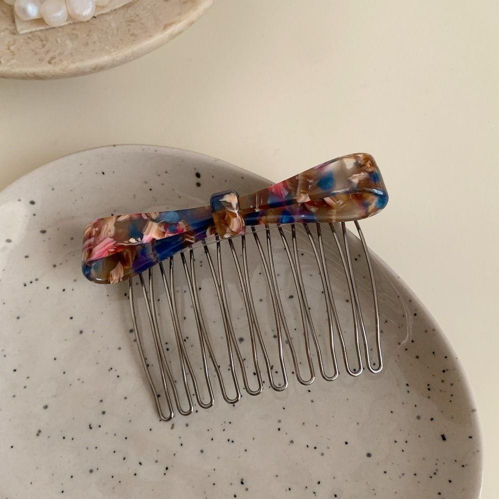 Styling Tools Acetate Hair Side Clip 10 Teeth Bowknot Hairpins Inverted Insert Hair Combs Fashion Accessory