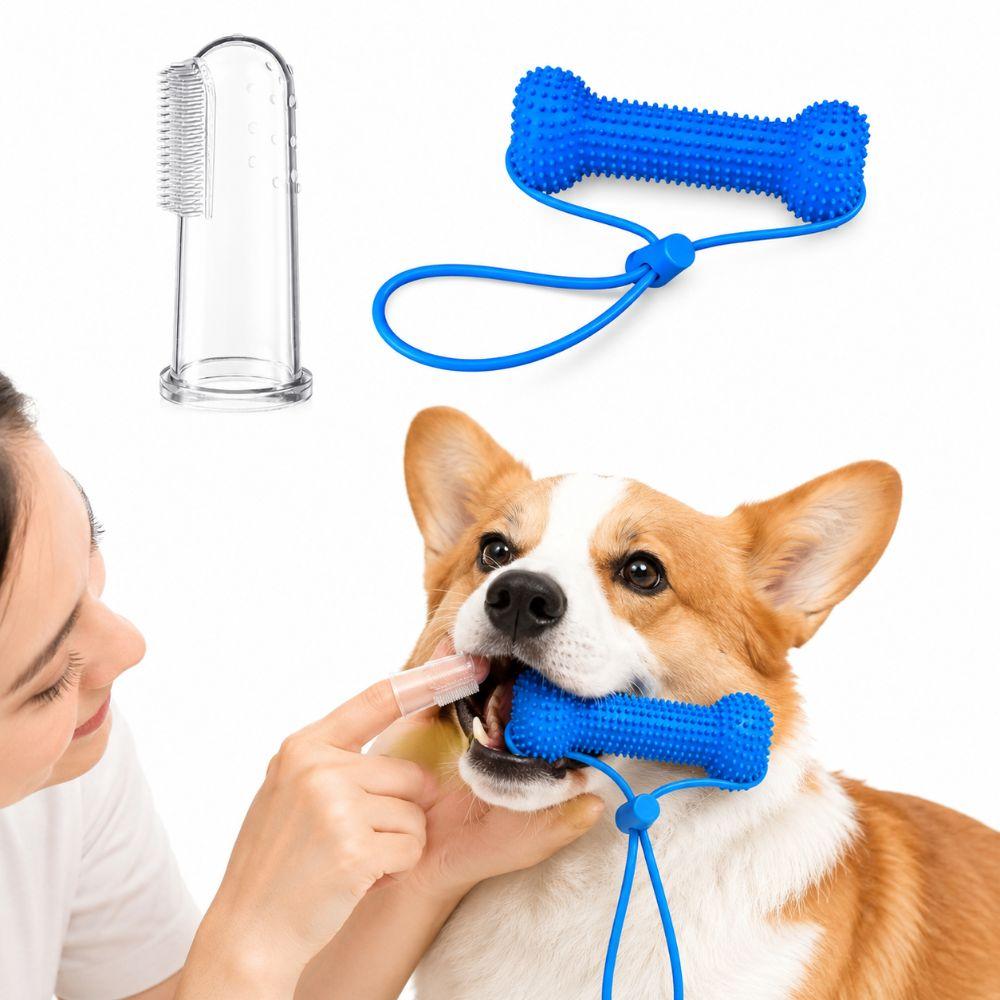 Voorkomt Tandbederf Dubbele Werking Hondentand Borstelspeeltje voor Middelgrote Kleine Honden