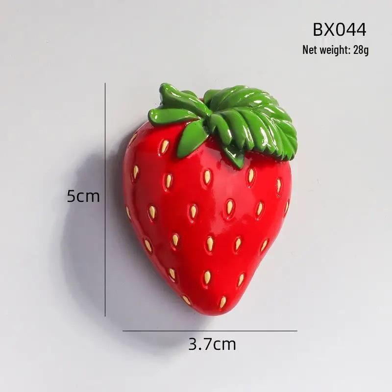 2024 3D Fruit Refrigerator Magnet: Creative Resin Decor & Cute Food Toy