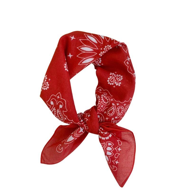 Cotton square scarf, silk scarf, high-end new small shawl, neck protector, small scarf, multi-purpose floral headscarf, headband, hair tie