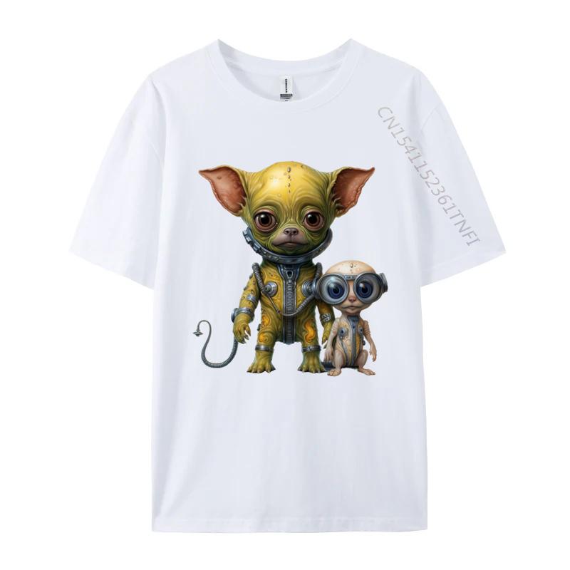 

Alien Cat And Friend T Shirt Astro Funny Gift Tops Tees Brand Casual Cotton Men T Shirts Brand T Shirt S
