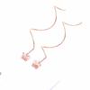 Exquisite Colored Gold Hollow Flower Earrings Plated With Rose Gold Russian 585 Purple Gold Simple And Fashionable Curved Earrings