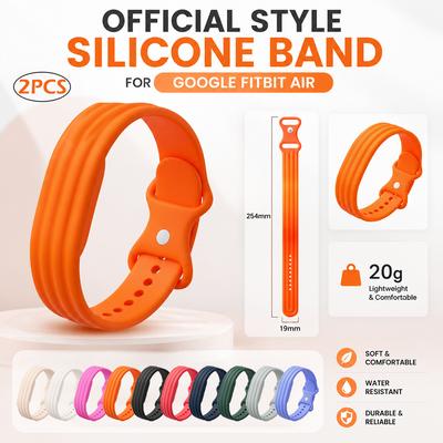 2 ks Oficiální design Silikonový náhradní řemínek pro Google Fitbit Air Vodotěsný sportovní pásek Měkký šetrný k pokožce Fitness náramek