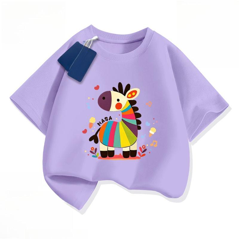Children's short sleeved T-shirt for the Year of the Horse, used for New Year's speeches