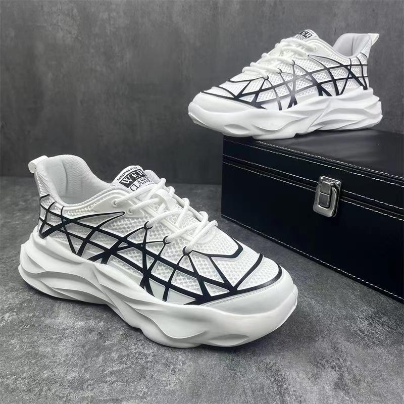 Klobiger Sneaker für Herren Sommer Mesh Atmungsaktiv Luxus Laufschuhe Mode Gestreiftes Design Casual Zapatillas Sports Sneakers