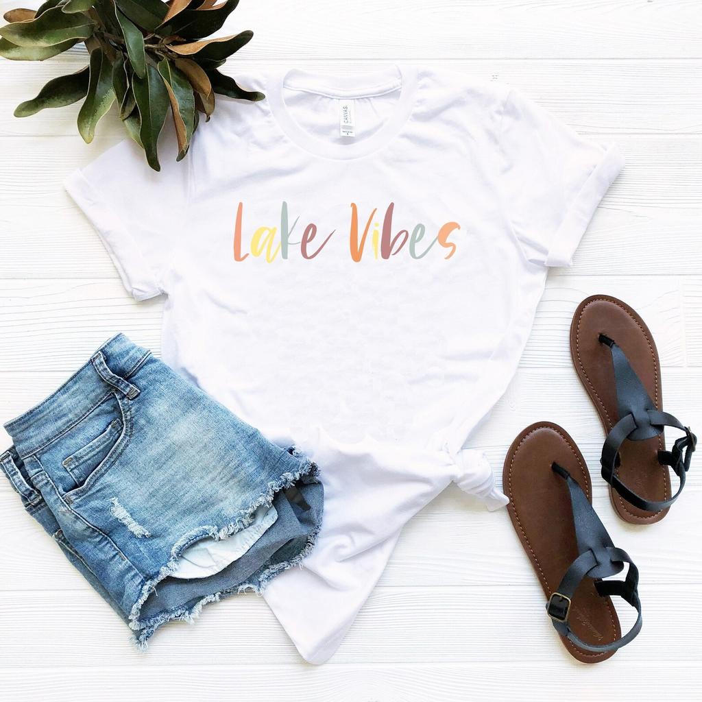 Lake vibes lake life shirt gift for girlfriend mom vacation shirts on the lake gift for travel lover gift for her camper shirt lake vibes