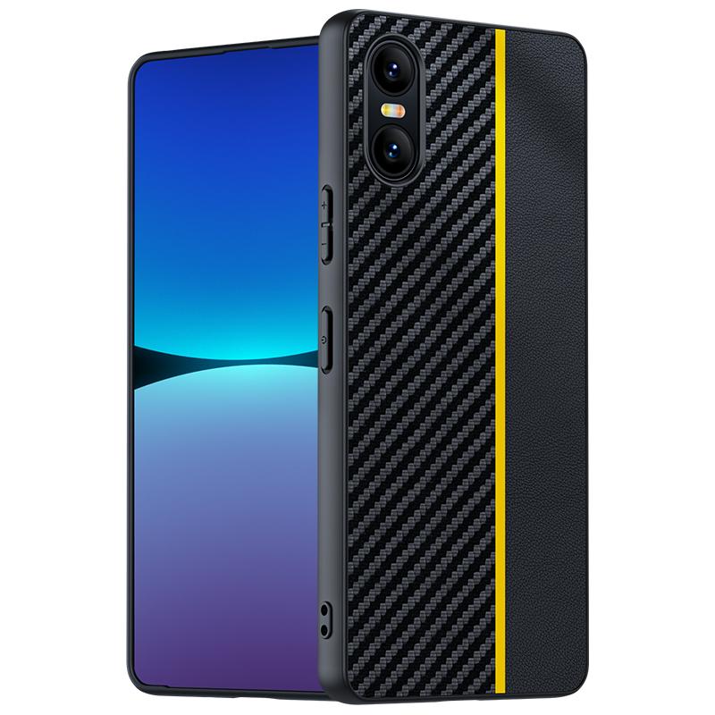 For Sony Xperia 10 VI Case Carbon Fiber Texture Ultra Slim Phone Cover