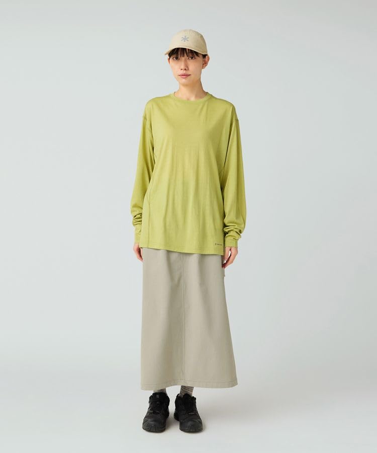 Snow Peak Merino Wool Cut and Long and Light Size L L/S T-Shirt SW-25AU015, Sew, Sleeve, T-Shirt, Men's Women's, Green,