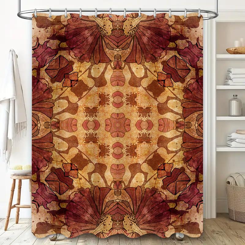 Colorful Shower Curtain With Abstract Landscape Design Modern Bathroom Decor For Home Living Room Or Bathing Area (128 Character