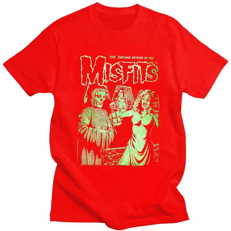 

Custom Horror Punk Rock Misfits Skull Tshirts for Men Short Sleeve Leisure T Shirt Tshirt 100 Cotton Tee Gift S