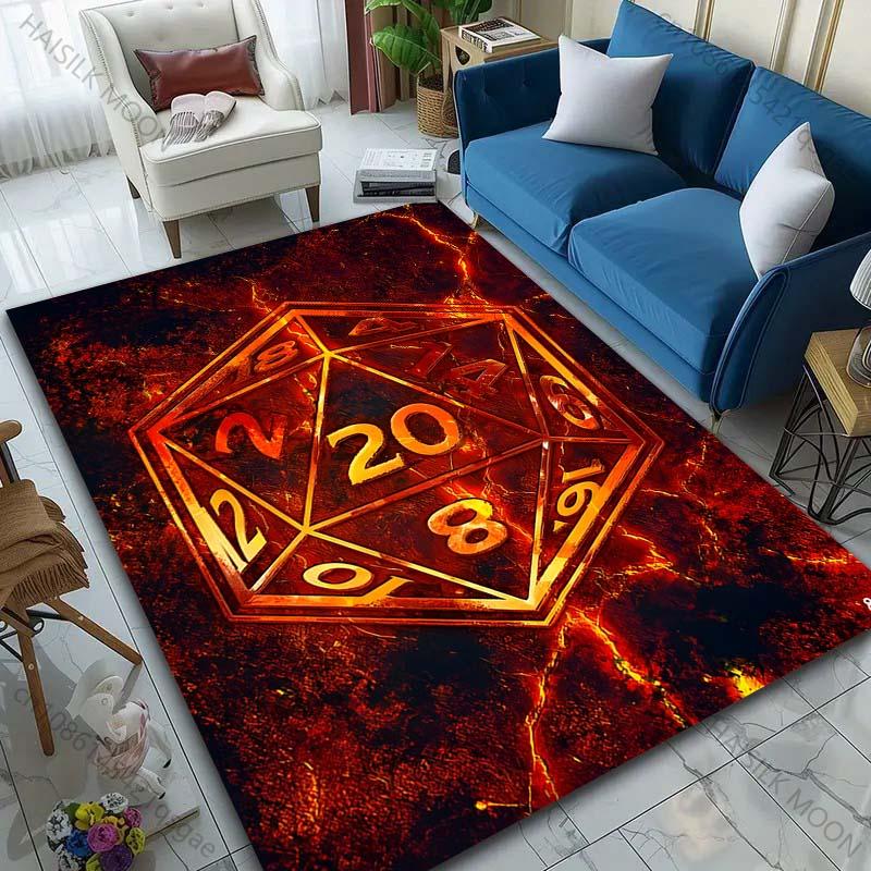 1PC Fire Game Dice Pattern Rug Carpets for Bedroom Living Room Sofa Mat Creative Door Mat Cloakroom Home Decor Play Mat